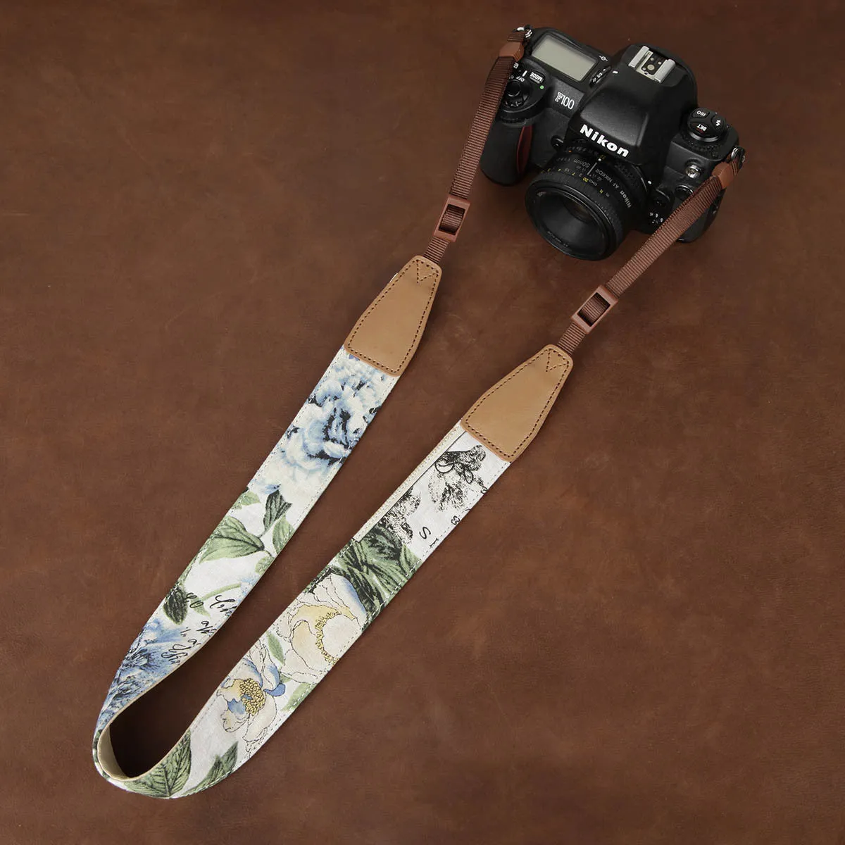 Flower China Style Handmade Leather DSLR Camera Strap CS235