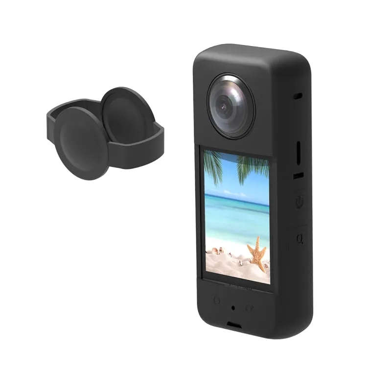 For Insta360 X3 PULUZ Silicone Protective Case with Lens Cover(Black)