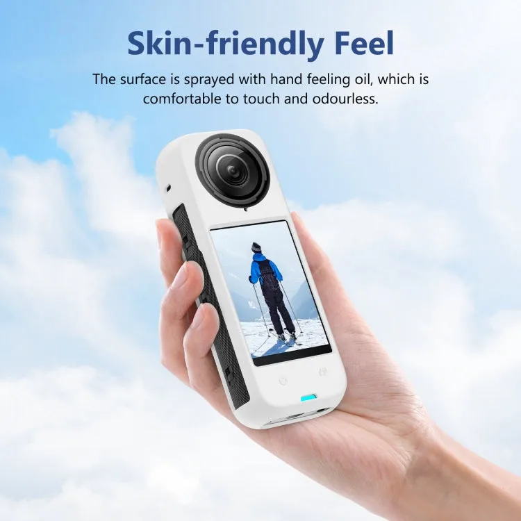 For Insta360 X4 PULUZ Full Body Dust-proof Silicone Protective Case (White)