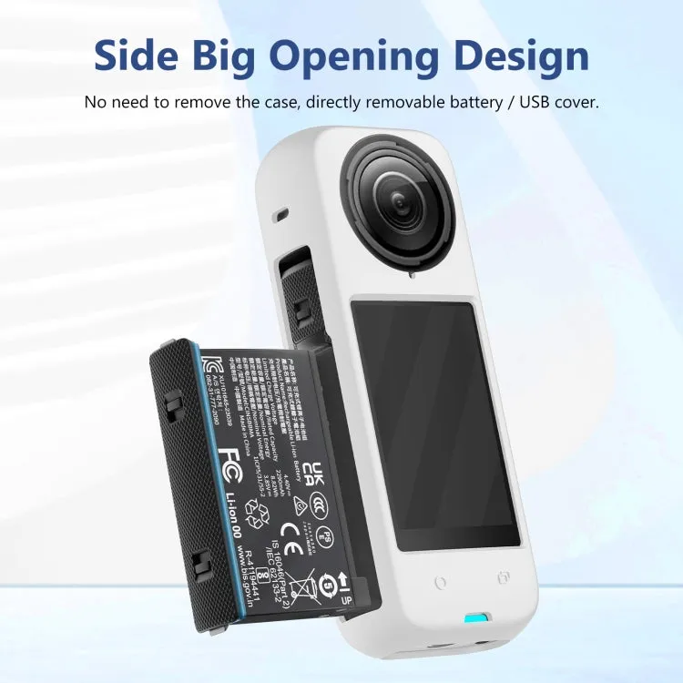 For Insta360 X4 PULUZ Full Body Dust-proof Silicone Protective Case (White)