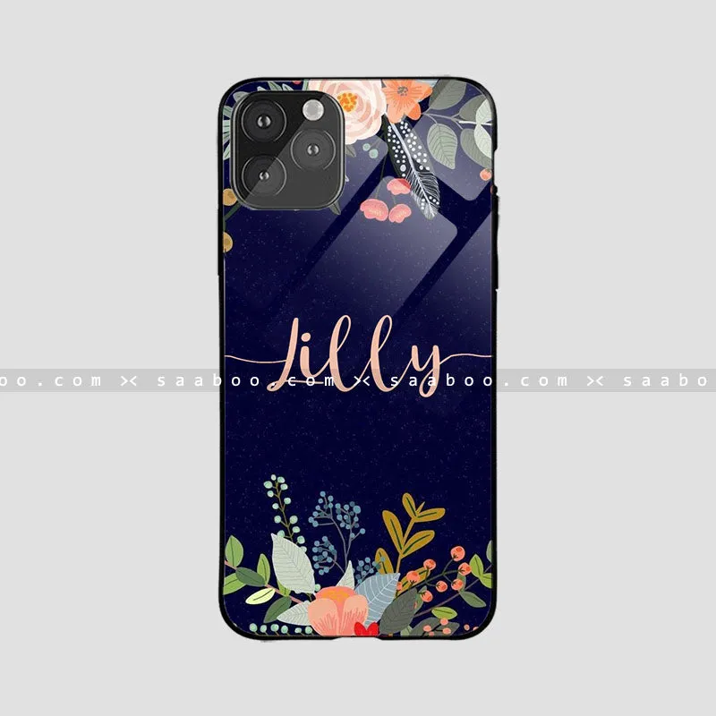 Glossy Protective Case With Flower Name