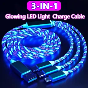 Glowing LED 3-in-1 Charger Cable