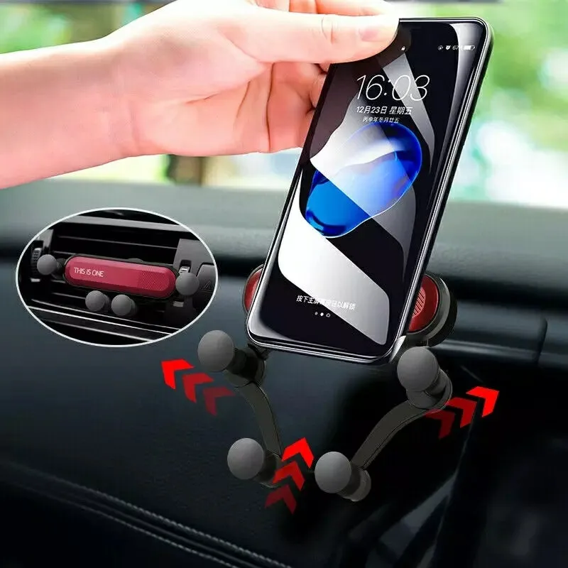 GravitySmart© Mini Car Phone Holder Air Vent Gravity Linkage Mount Bracket for Mobile Phones