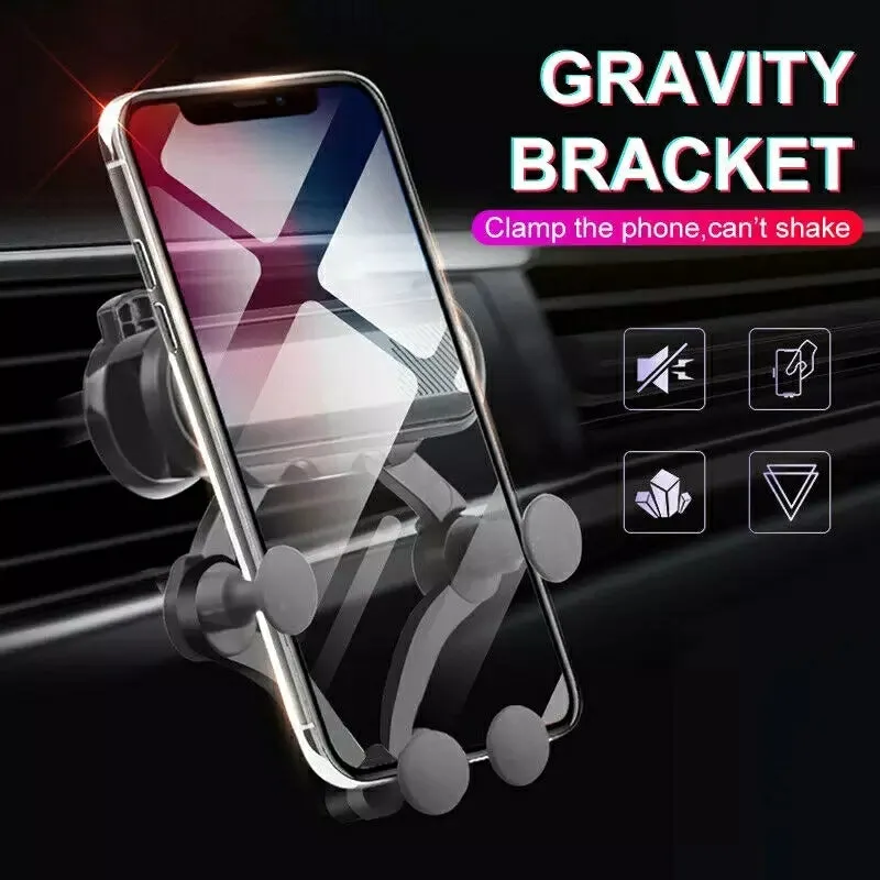 GravitySmart© Mini Car Phone Holder Air Vent Gravity Linkage Mount Bracket for Mobile Phones