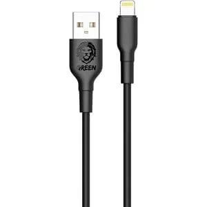 Green Lion Charging Cable, Pvc Usb-a To Lightning Cable 2a, Fast Charging, Ultra-fast Sync Charge Cable, Over-current Protection Lightning Cord Compatible For Iphone Lightning Devices Black – 1 M