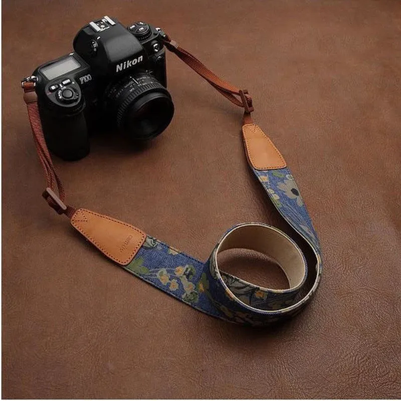 Handmade Leather Camera Strap in Brown- 7132