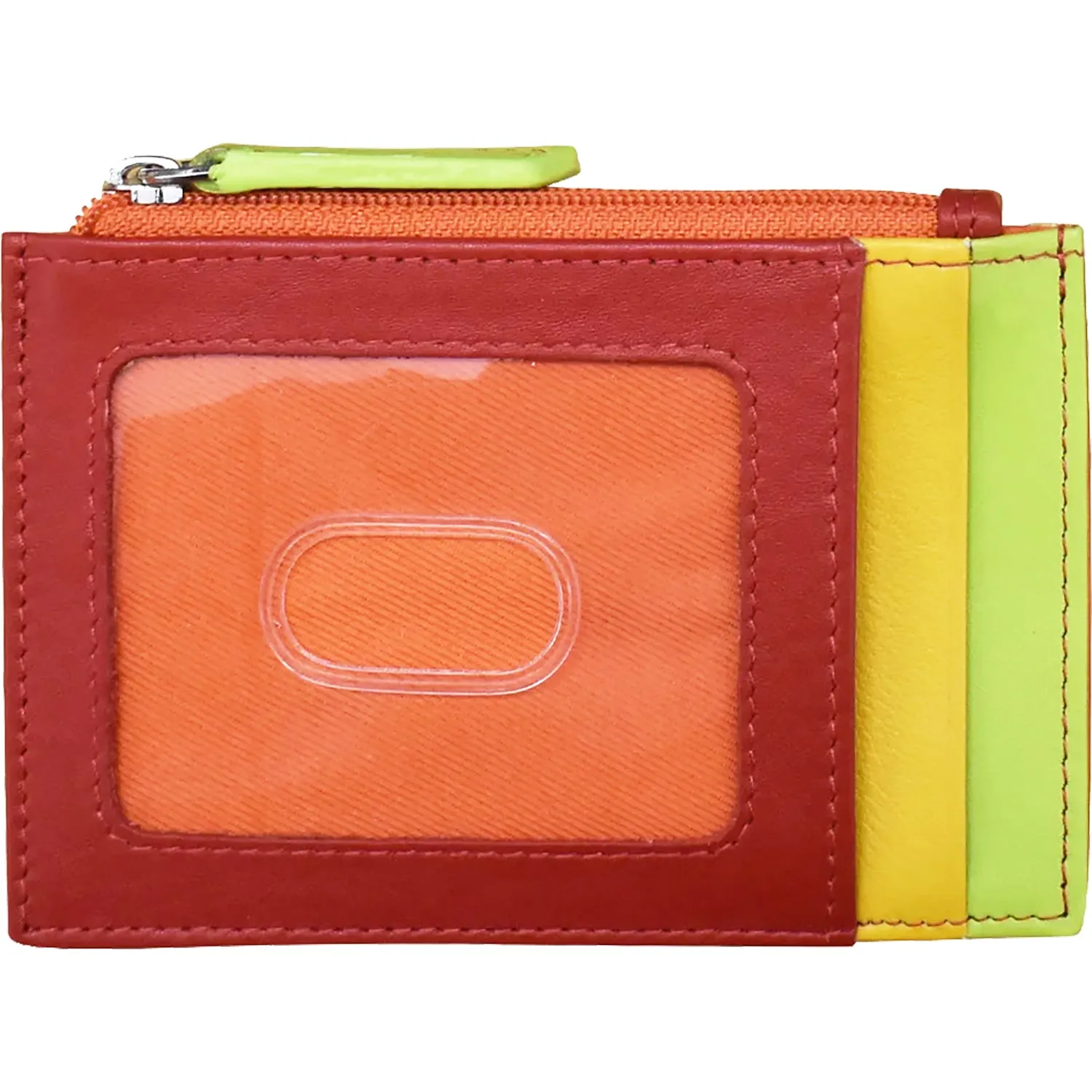 ili New York Zip ID Card Case Citrus Leather