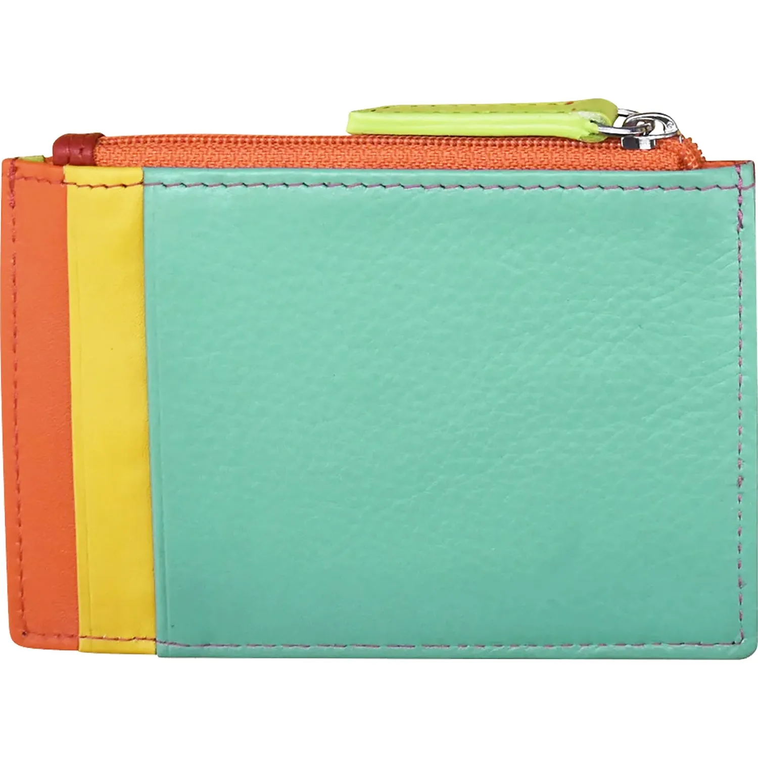 ili New York Zip ID Card Case Citrus Leather