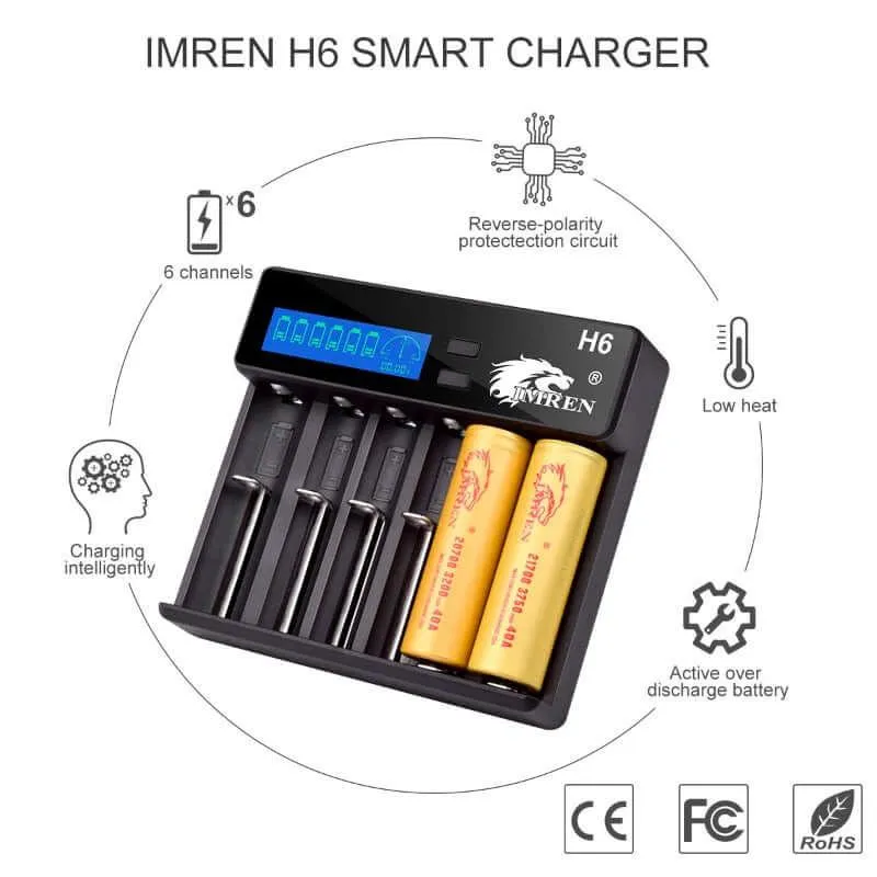 IMREN H6 Universal Li-ion Battery Charger with LCD Screen