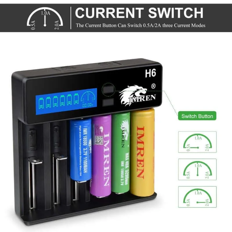 IMREN H6 Universal Li-ion Battery Charger with LCD Screen