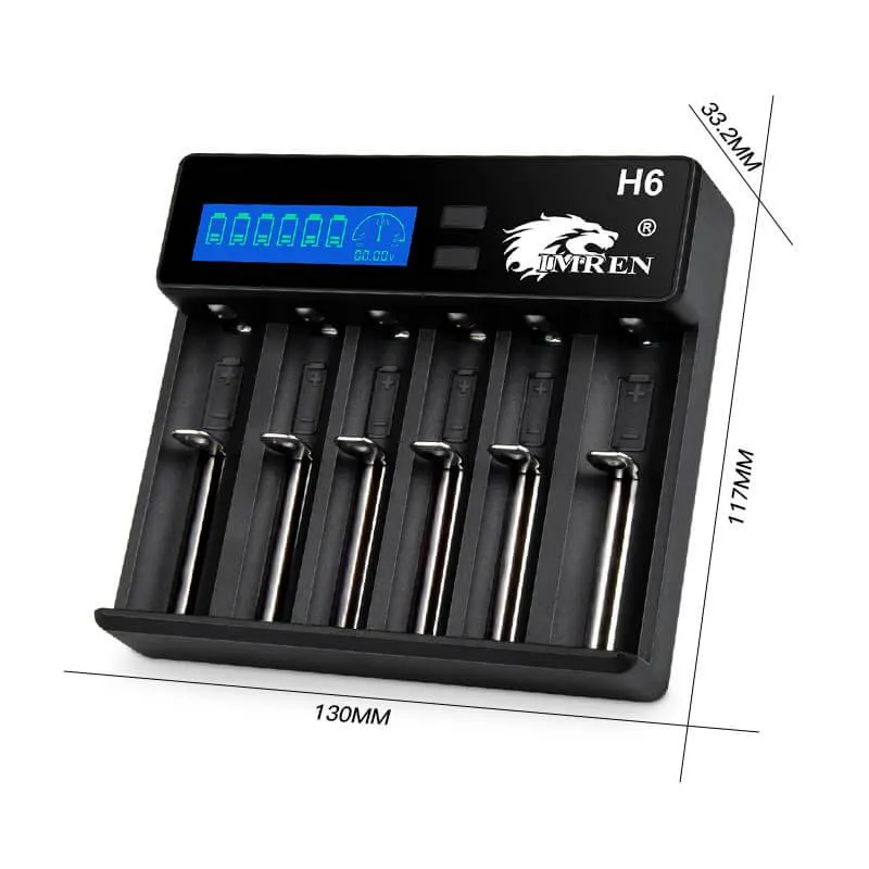 IMREN H6 Universal Li-ion Battery Charger with LCD Screen