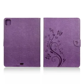 iPad Pro 11 inch (2020) butterfly imprint leather flip case - Purple