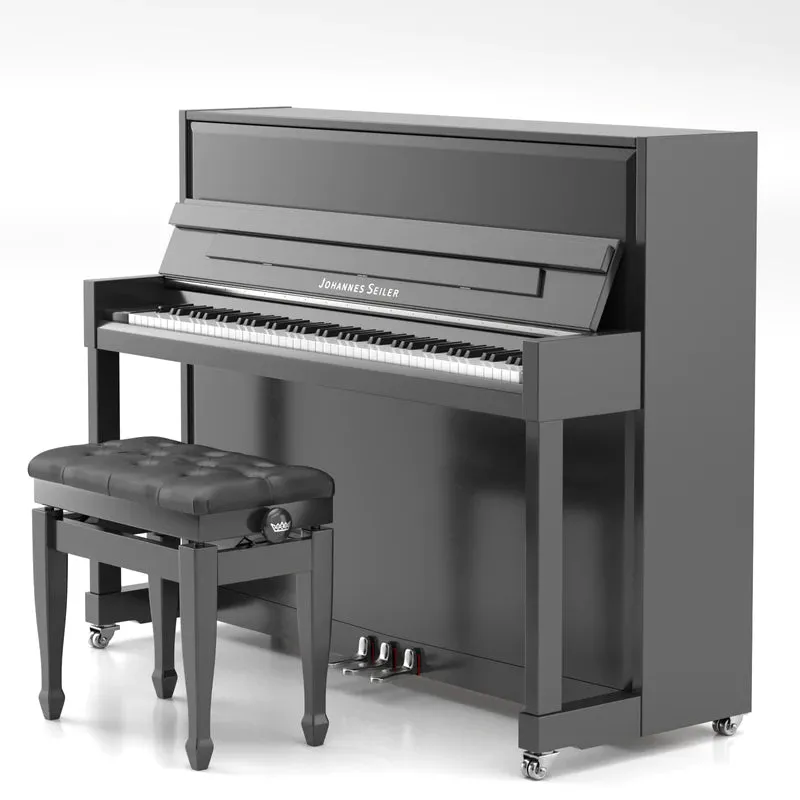 Johannes Seiler GS116D Upright Piano Ebony High Polished With Bench