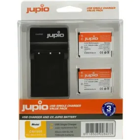 Jupio 2x EN-EL19 Battery Kit (700mAh) Includes USB Single Charger