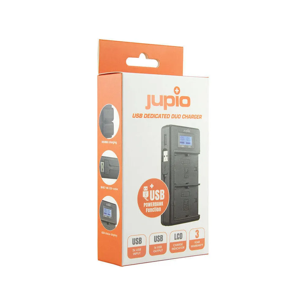 Jupio USB Dedicated Duo Charger with LCD for Canon LP-E10 Batteries