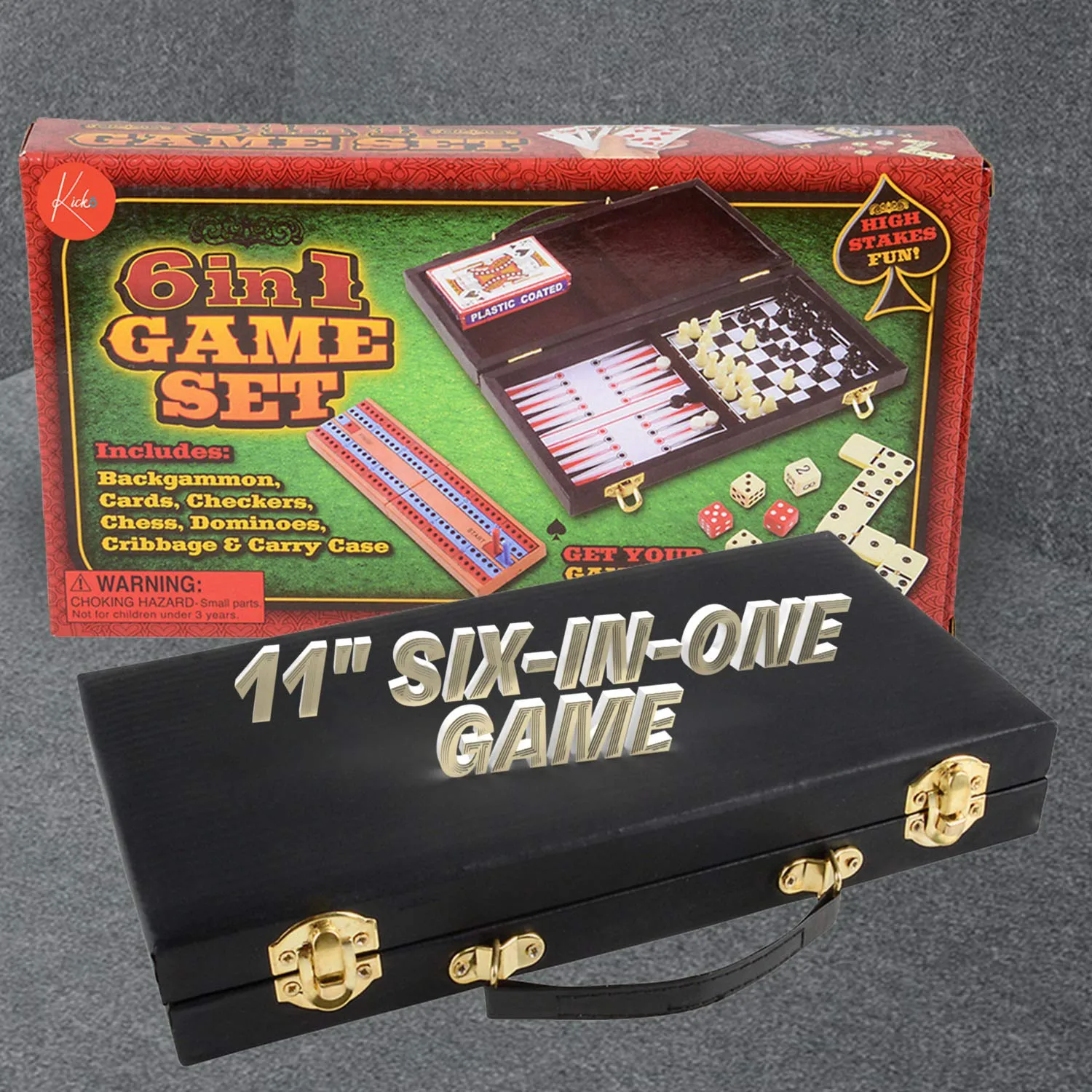 Kicko Board Game Set - 6 Games in 1 Set - for Party Favors, Family Reunions, Group