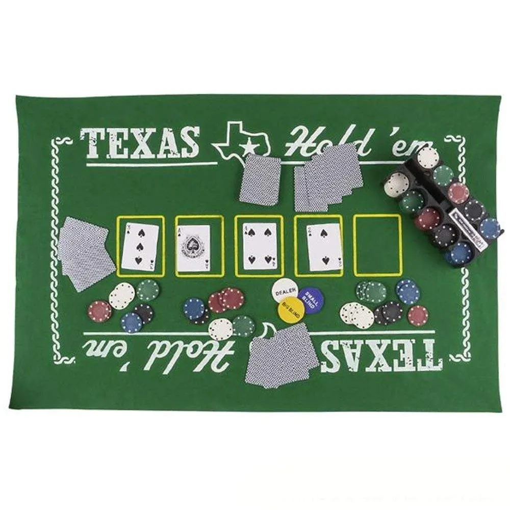 Kicko Texas HoldEm Poker Set - All-in-One Indoor and Outdoor Gambling Board Game