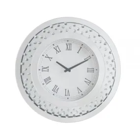 Lantana Wall Clock  - Mirrored & Faux Crystals