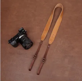 Light Brown Handmade DSLR Leather Camera Strap - 2298