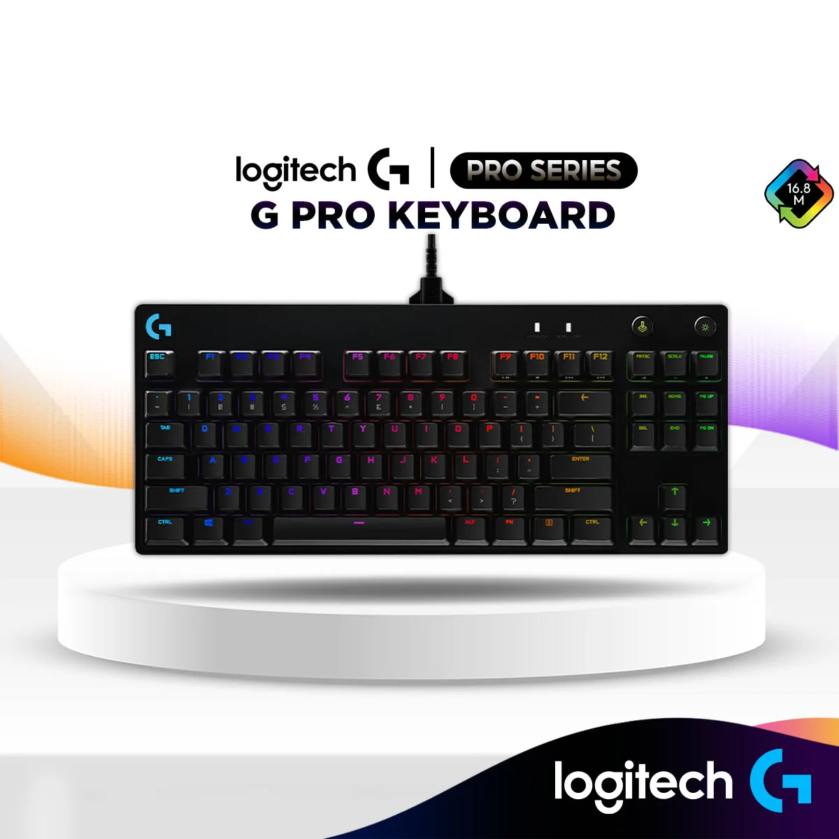 Logitech G PRO Wired Mechanical Gaming Keyboard | LightSync RGB | GX Blue Clicky Switches - Black (920-009396)