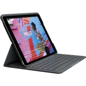 Logitech Slim Folio Keyboard/Cover Case (Folio) iPad (7th Generation), iPad (8th Generation), iPad (9th Generation) Tablet - Graphite