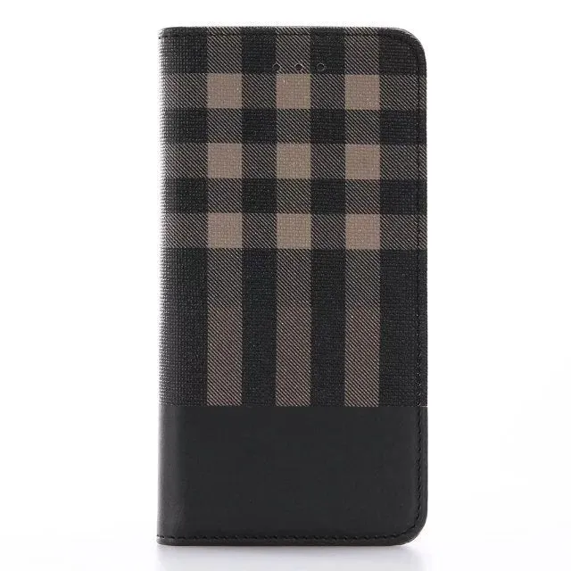 Luxury Wallet Grid Pattern Business Case for Apple IPhone X With Card Slot