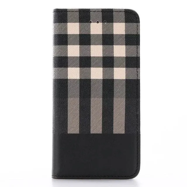 Luxury Wallet Grid Pattern Business Case for Apple IPhone X With Card Slot