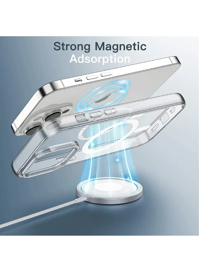 Magnetic Case Cover for iPhone 14 Pro Max Crystal Clear Shockproof Bumper Anti-Scratch, HD Crystal Clear Support All Accessories