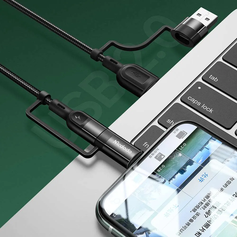 Mcdodo CA-807 | USB & Type-C to Type-C & Lightning Mobile Cable | 2-in-2 Cable