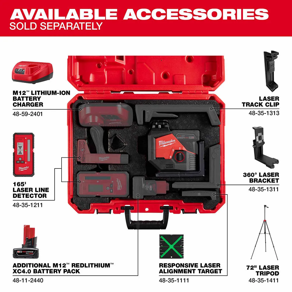 Milwaukee 3631-21 M12 Green Single Plane Laser Kit