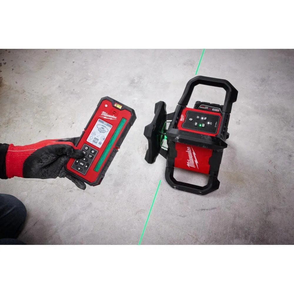 Milwaukee 3702-21 M18 Green Interior Rotary Laser Level Kit w/ Remote/Receiver & Wall Mount Bracket