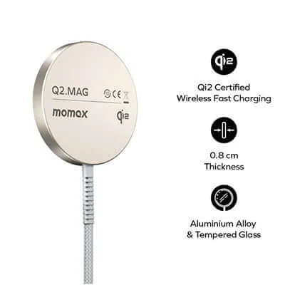 Momax Q2.Mag Portable Qi2 Magnetic Wireless Charger 15W