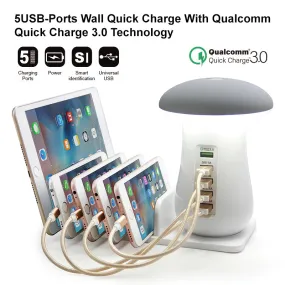 Multi Port Quick Charger 3.0 Mushroom Lamp