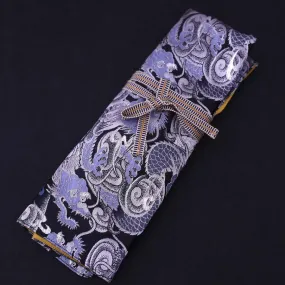 Musashi Japanese Style Kitchen Knife Roll Blue Dragon 4 Pockets Handmade