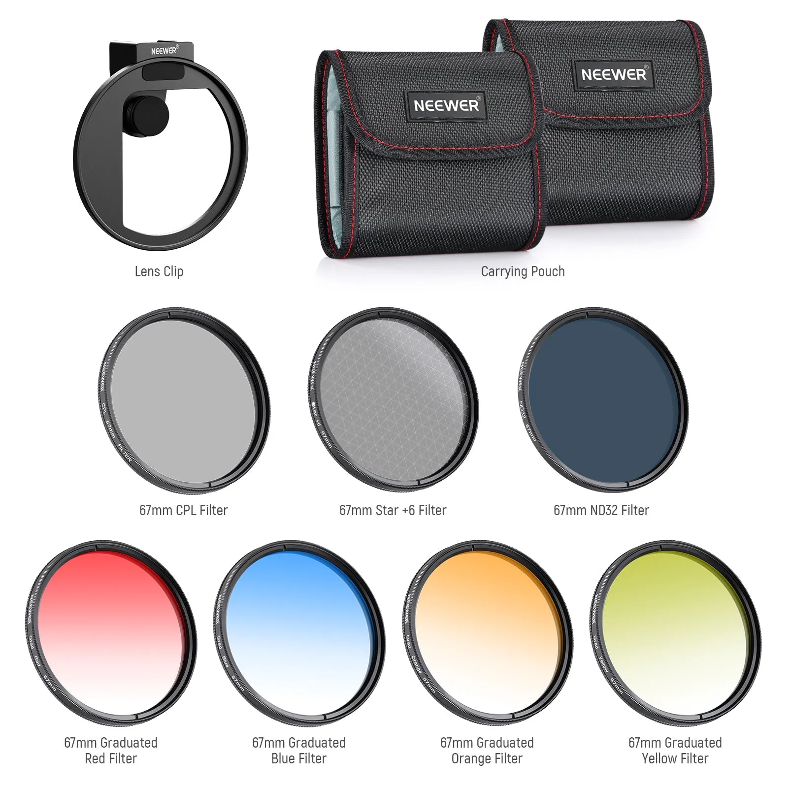 NEEWER FL-P4 67mm Clip On Phone Lens Filter Kit