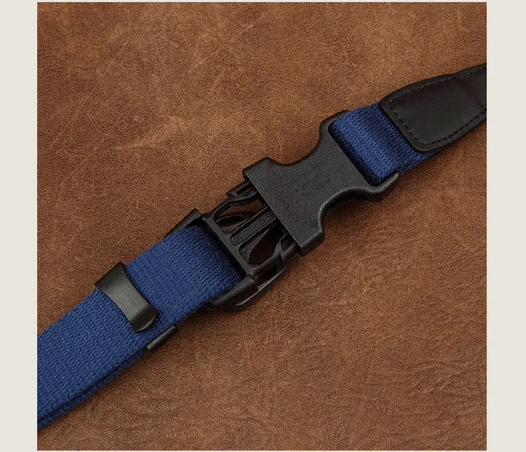 Ninja Blue Cotton DSLR Handmade Leather Camera Strap 1567