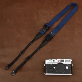 Ninja Blue Cotton DSLR Handmade Leather Camera Strap 1567