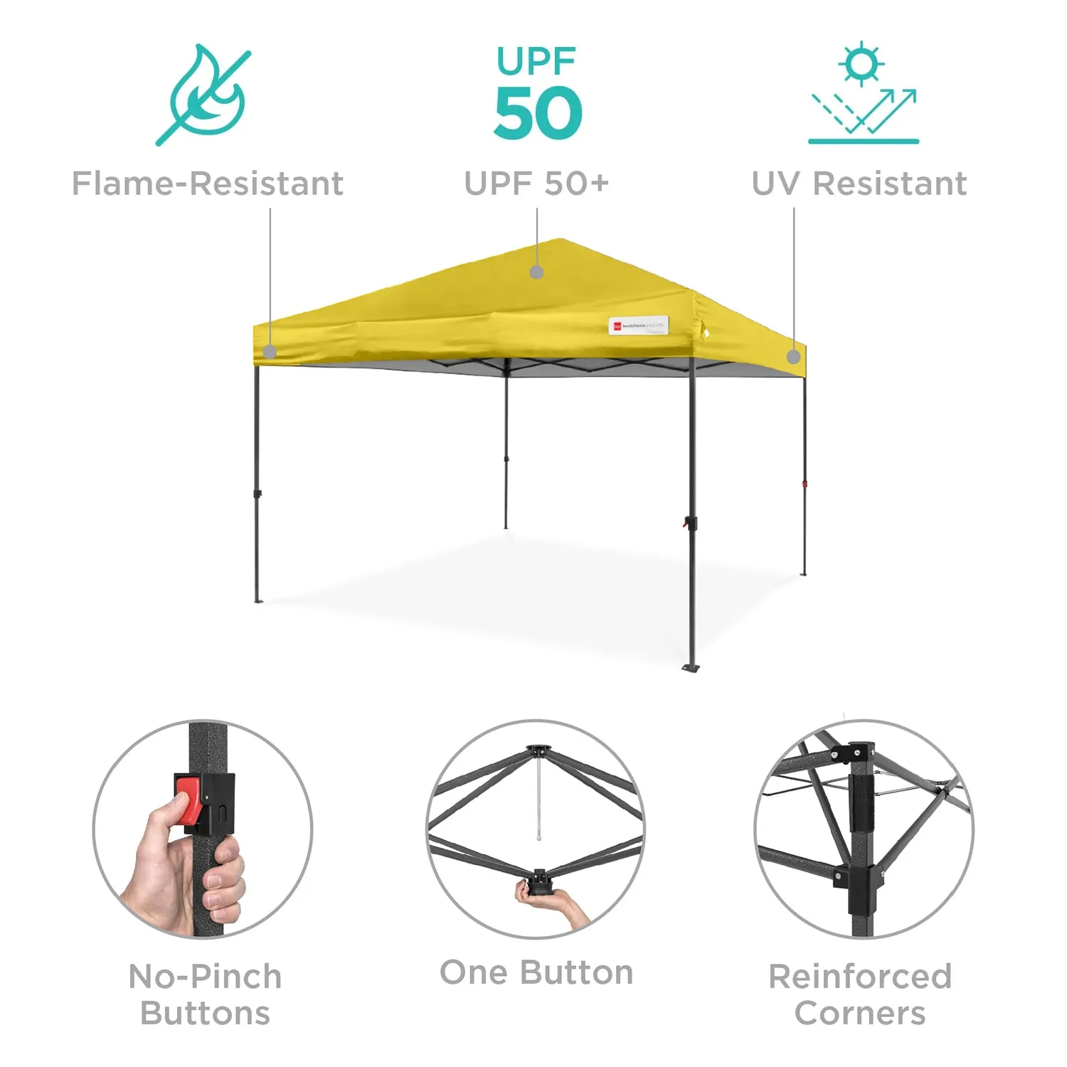 One-Person Setup Instant Pop Up Canopy w/ Case, 4 Weight Bags - 12x12ft