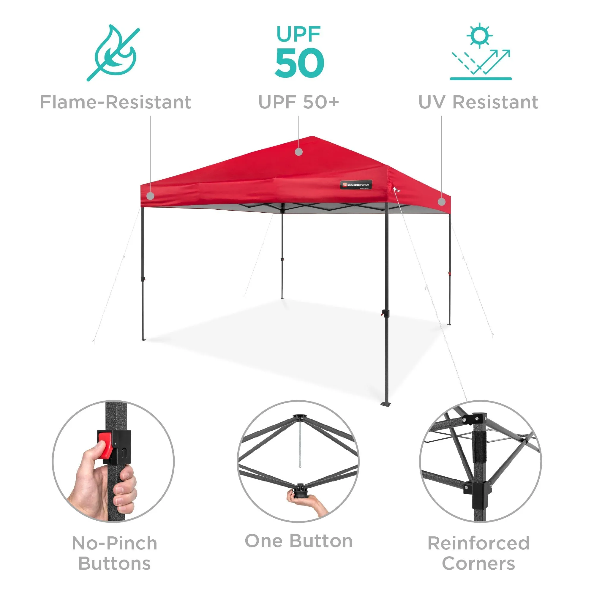 One-Person Setup Instant Pop Up Canopy w/ Wheeled Bag