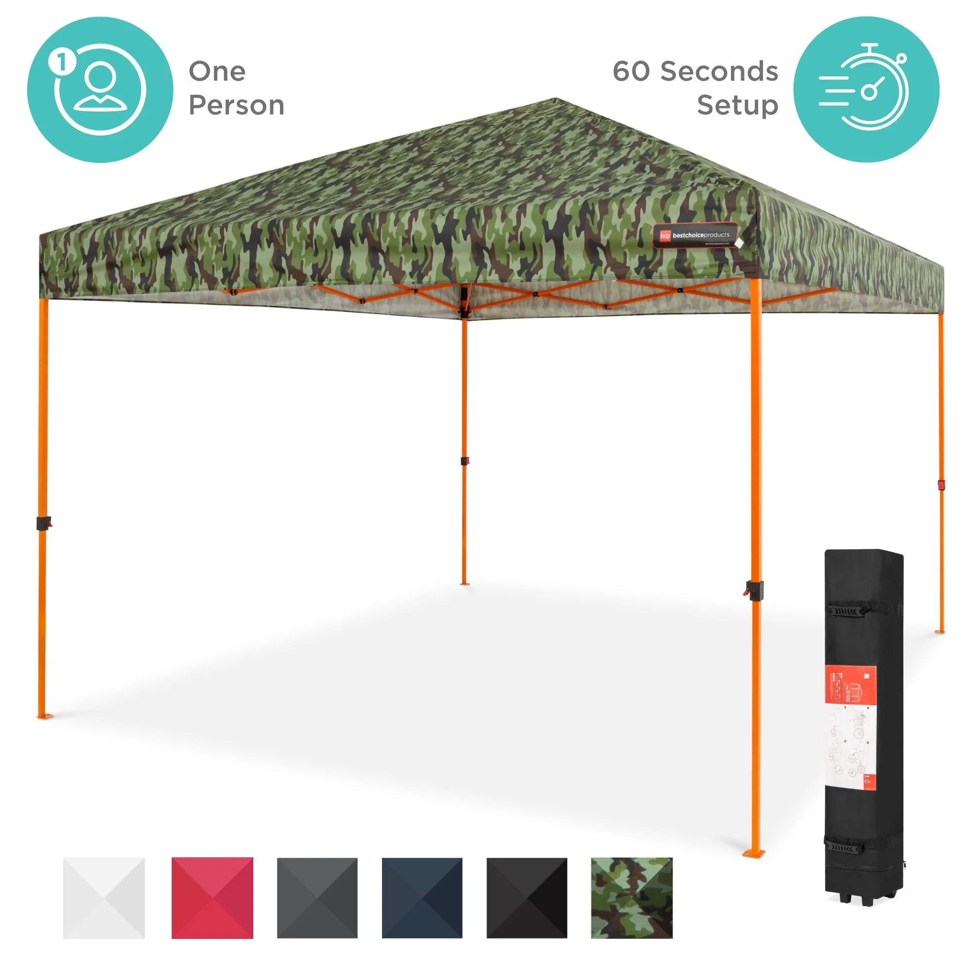 One-Person Setup Instant Pop Up Canopy w/ Wheeled Bag