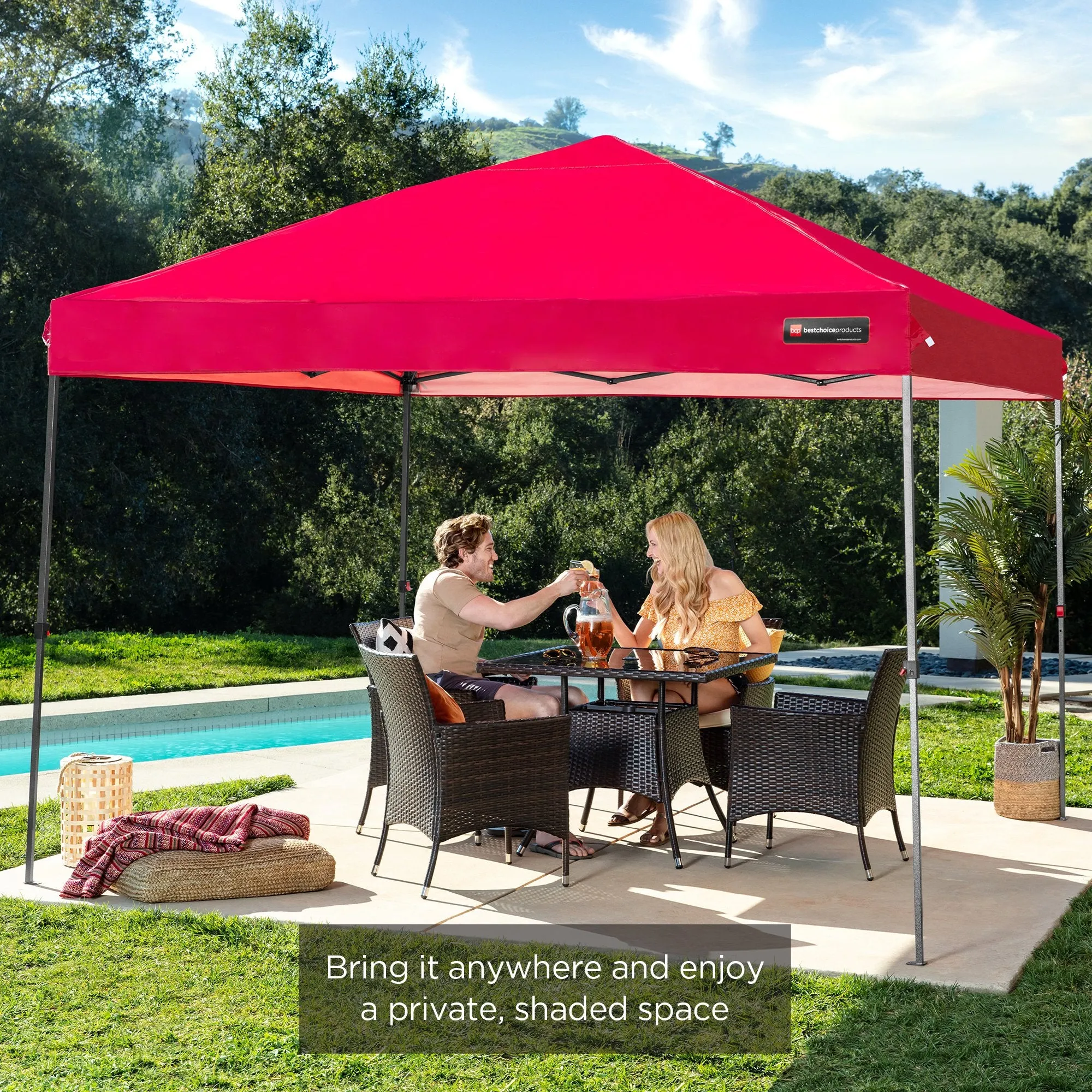 One-Person Setup Instant Pop Up Canopy w/ Wheeled Bag