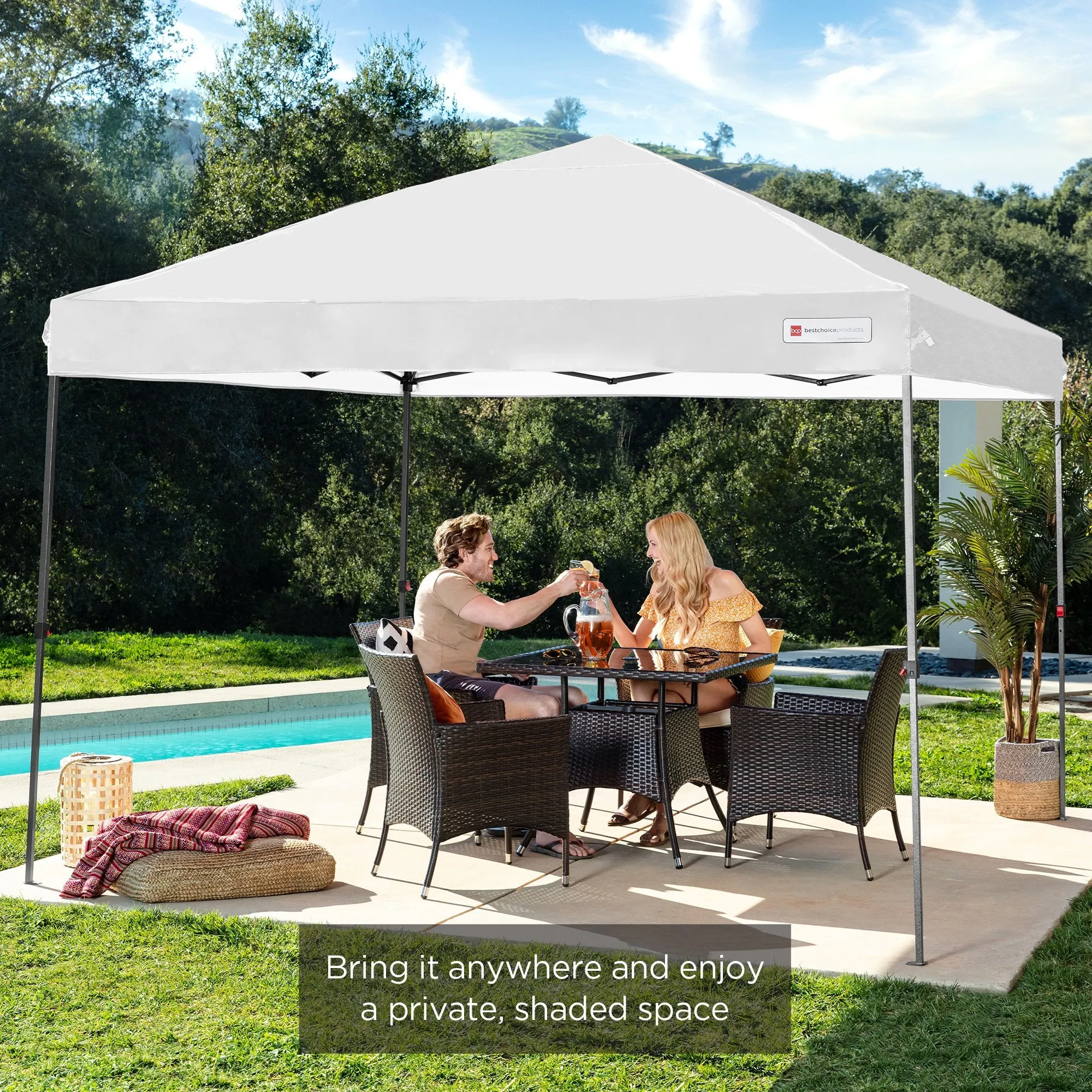 One-Person Setup Instant Pop Up Canopy w/ Wheeled Bag