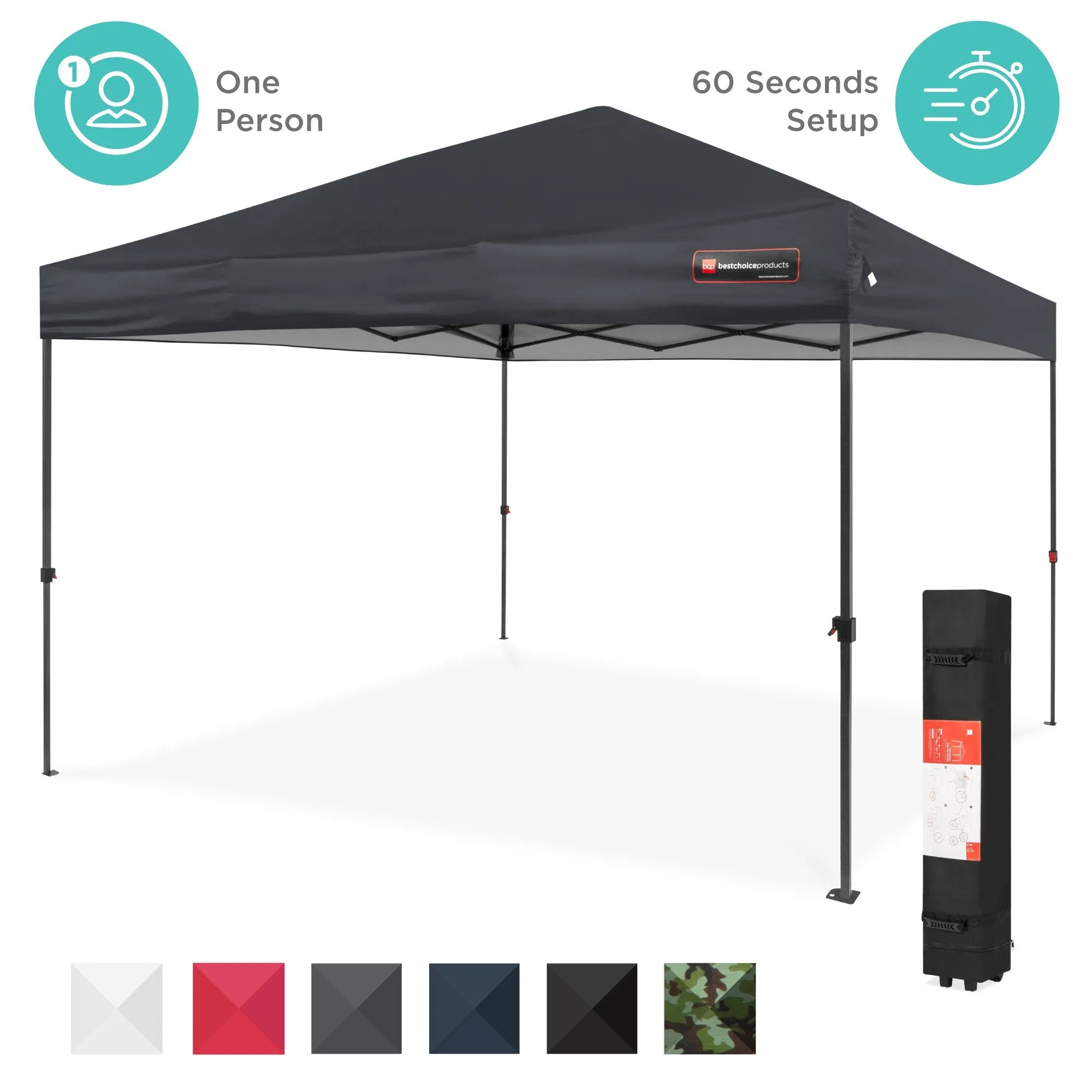 One-Person Setup Instant Pop Up Canopy w/ Wheeled Bag