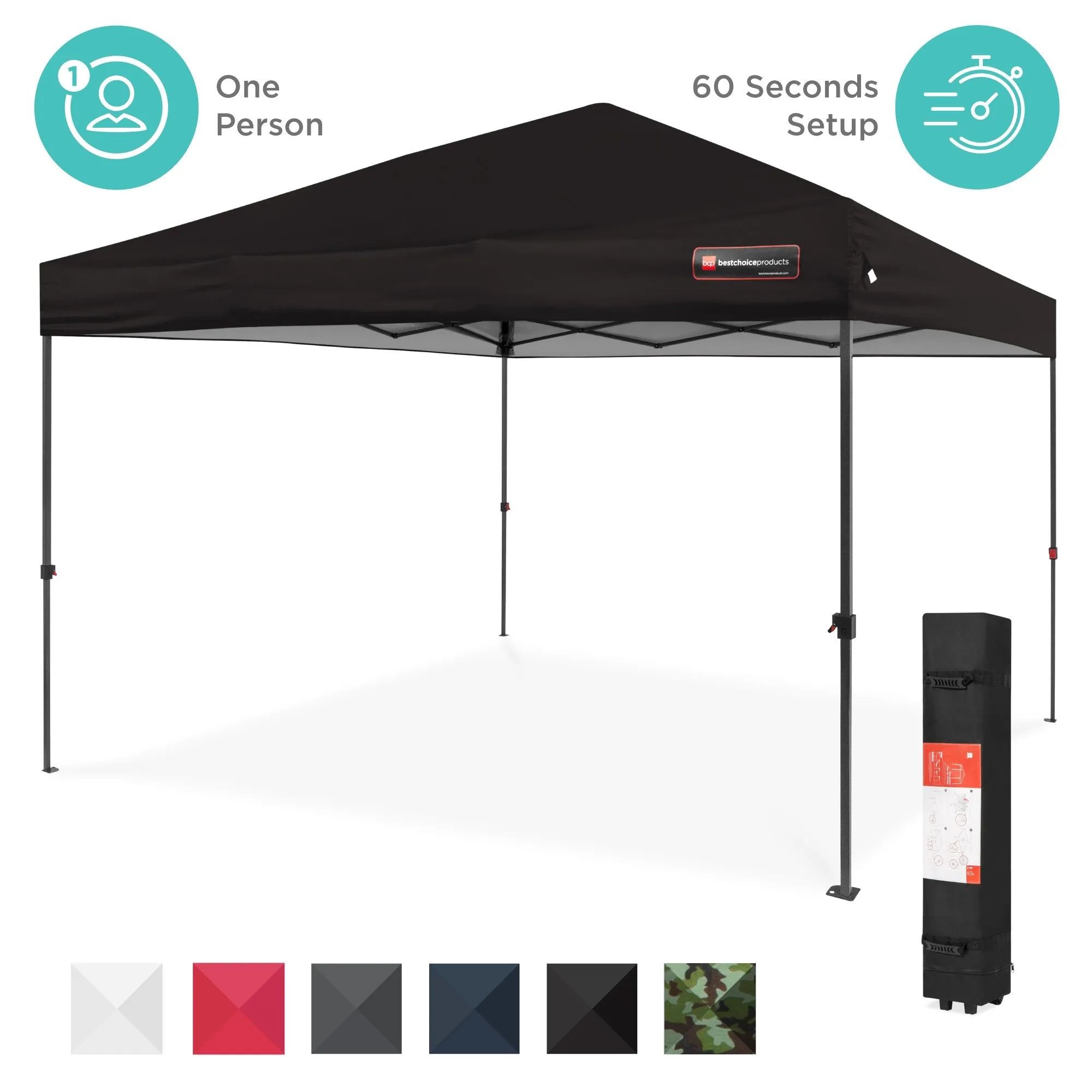 One-Person Setup Instant Pop Up Canopy w/ Wheeled Bag