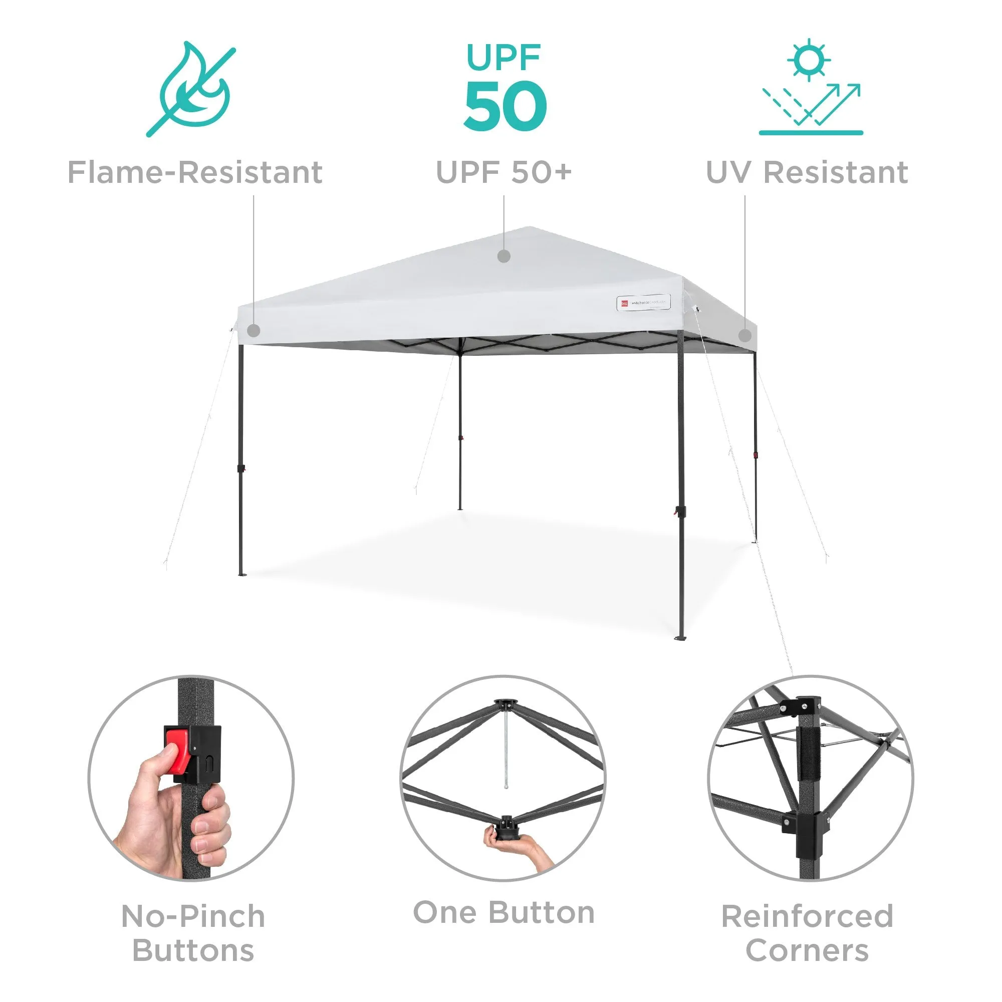 One-Person Setup Instant Pop Up Canopy w/ Wheeled Bag