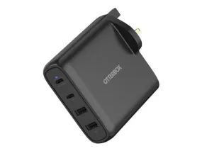 OtterBox 100W GaN 2x USB-C / 2x USB-A USB-PD UK Wall Charger - Black