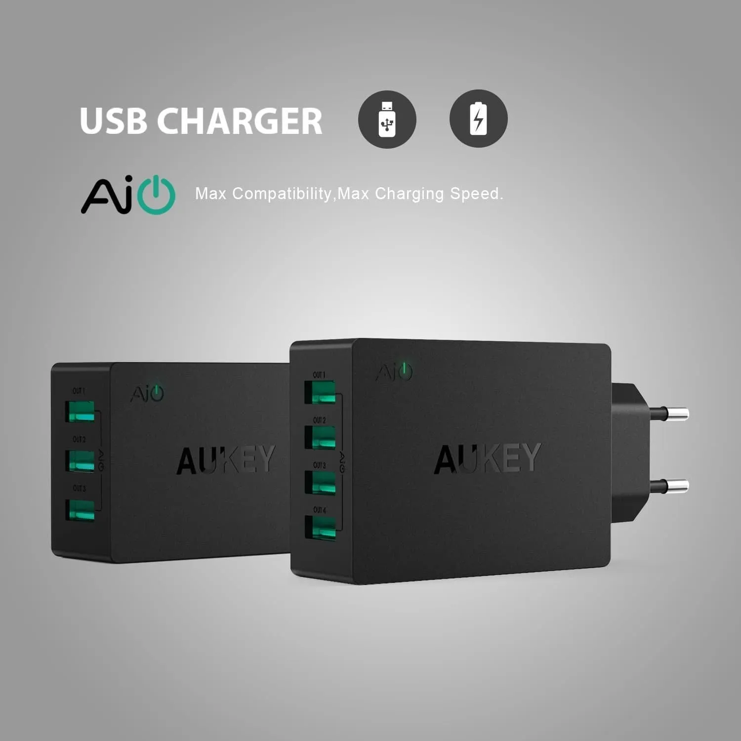 PA-U36 40W 8A 4 USB Port AiPower Travel Charger