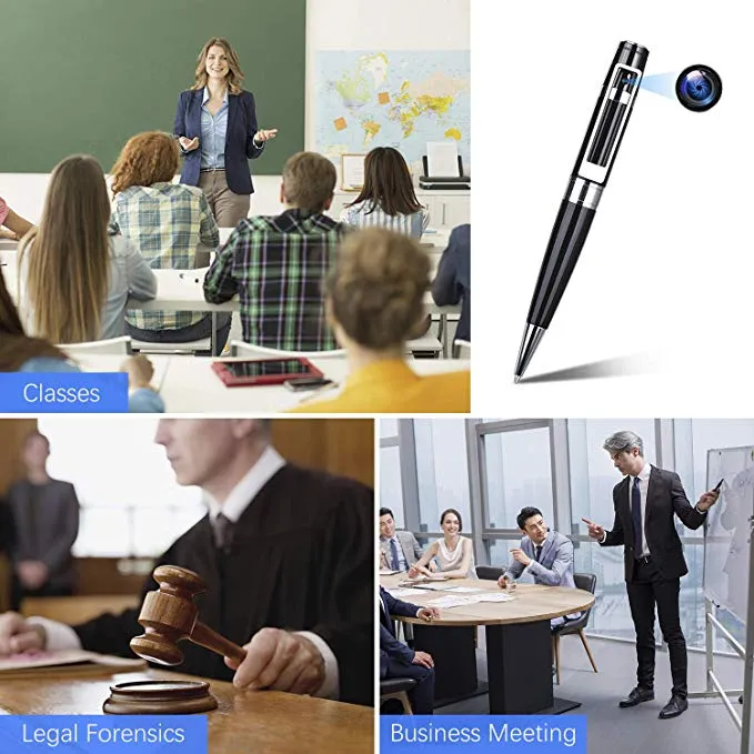 Pen Hidden Camera Portable Video Recorder Mini DVR Meeting Pens Body Cam Built-in 16G Micro SD Card