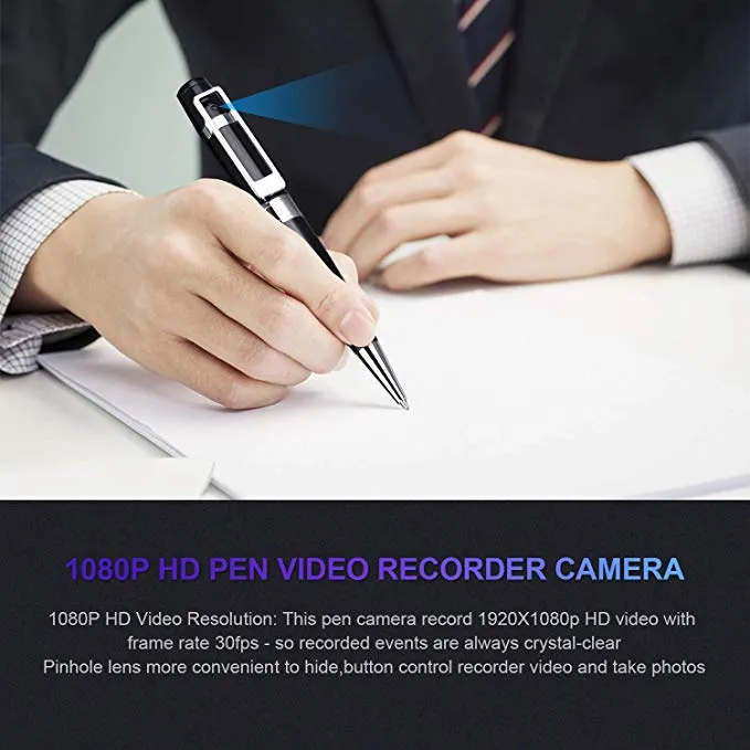 Pen Hidden Camera Portable Video Recorder Mini DVR Meeting Pens Body Cam Built-in 16G Micro SD Card