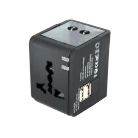 POWERPAC PP7979 TRAVEL ADAPTER WITH 2XUSB CHARGER 2100AM